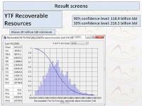 Result screenshot for the total YTF recoverable resources in the area of study