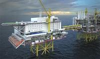 Illustration of the Johan Sverdrup utility and living quarters platform