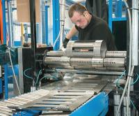 A Centek S2 casing centralizer and centralizer cylinders being formed from laser-cut sheet steel