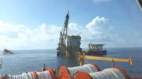 Getting ready to moor the Heidelberg truss spar in the Gulf of Mexico